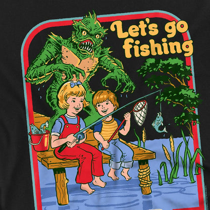 Black - Side - Steven Rhodes Unisex Adult Let´s Go Fishing T-Shirt