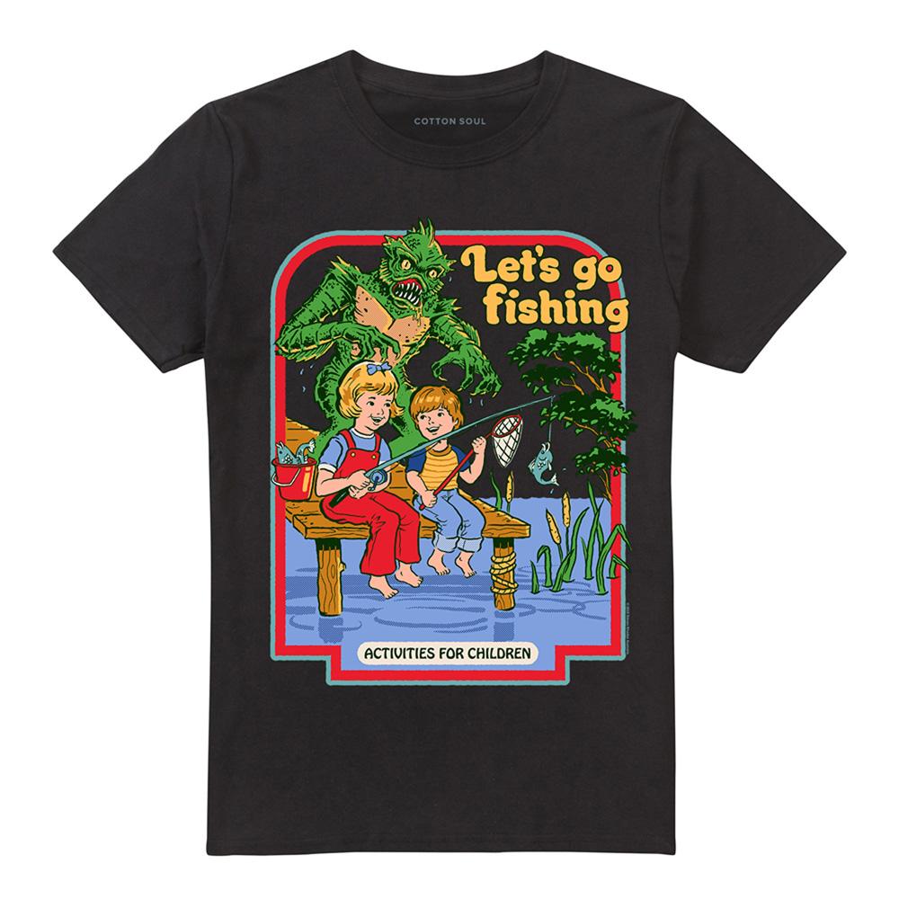 Black - Front - Steven Rhodes Unisex Adult Let´s Go Fishing T-Shirt