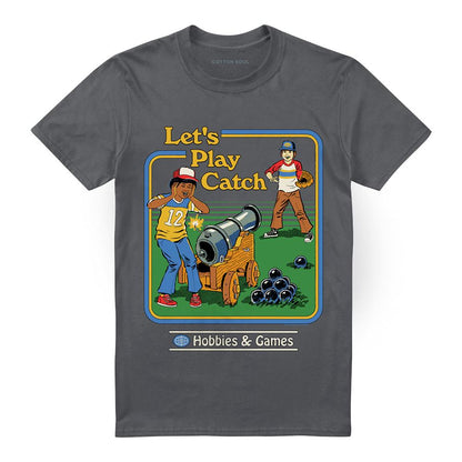 Charcoal - Front - Steven Rhodes Unisex Adult Let´s Play Catch T-Shirt