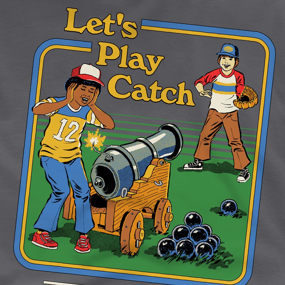Charcoal - Side - Steven Rhodes Unisex Adult Let´s Play Catch T-Shirt