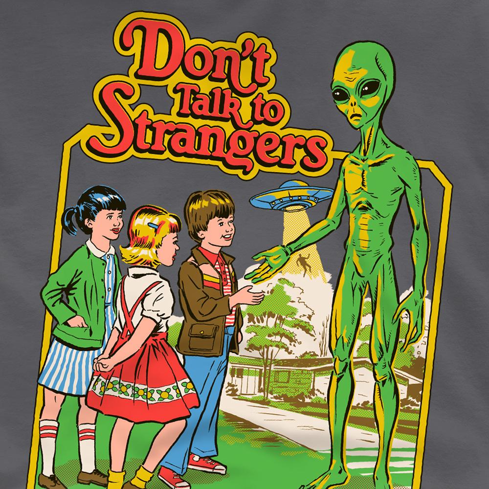 Charcoal - Side - Steven Rhodes Unisex Adult Don´t Talk To Strangers T-Shirt