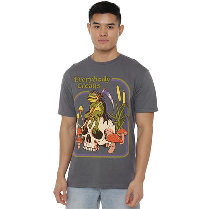 Charcoal - Back - Steven Rhodes Unisex Adult Everybody Croaks T-Shirt