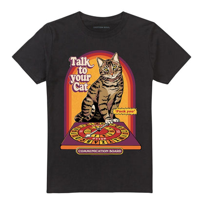 Black - Front - Steven Rhodes Unisex Adult Talk To Your Cat T-Shirt