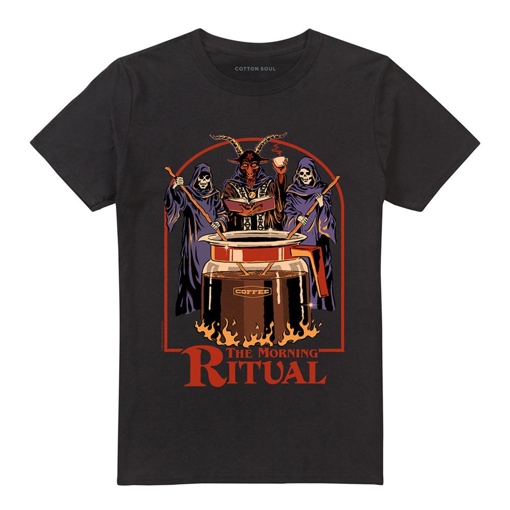 Black - Front - Steven Rhodes Unisex Adult The Morning Ritual T-Shirt