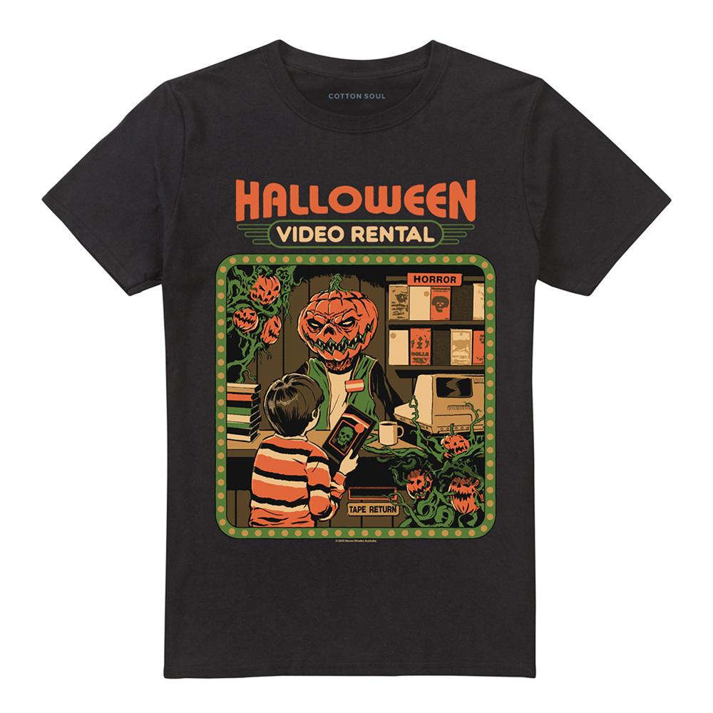 Black - Front - Steven Rhodes Unisex Adult Video Rentals T-Shirt