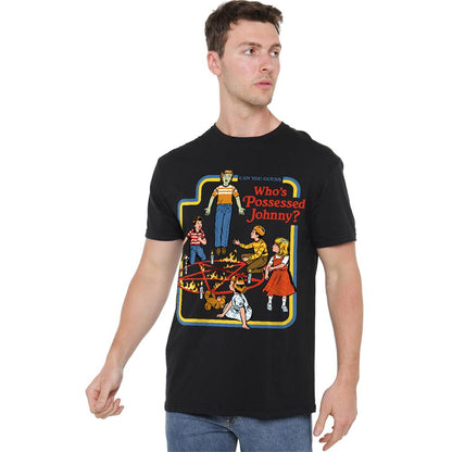 Black - Side - Steven Rhodes Unisex Adult Who´s Possessed Johnny T-Shirt