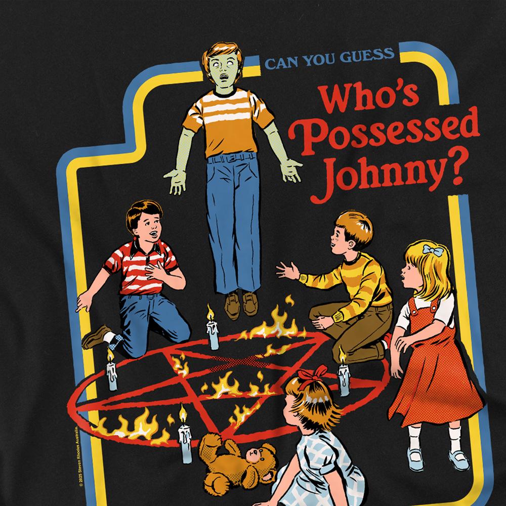 Black - Pack Shot - Steven Rhodes Unisex Adult Who´s Possessed Johnny T-Shirt