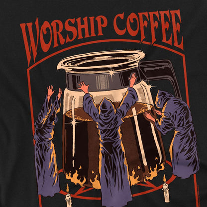 Black - Pack Shot - Steven Rhodes Unisex Adult Worship Coffee T-Shirt