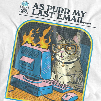 White - Side - Steven Rhodes Unisex Adult As Purr My Last Email T-Shirt