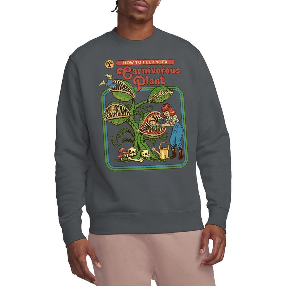 Charcoal - Back - Steven Rhodes Unisex Adult Carnivorous Plant Sweatshirt
