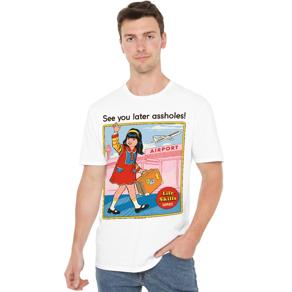 White - Back - Steven Rhodes Unisex Adult See You Later T-Shirt