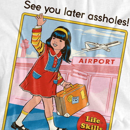 White - Side - Steven Rhodes Unisex Adult See You Later T-Shirt