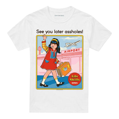 White - Front - Steven Rhodes Unisex Adult See You Later T-Shirt