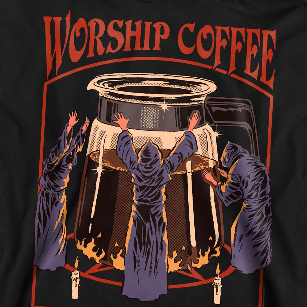 Black - Side - Steven Rhodes Unisex Adult Worship Coffee Sweatshirt