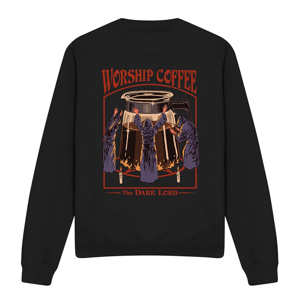 Black - Front - Steven Rhodes Unisex Adult Worship Coffee Sweatshirt