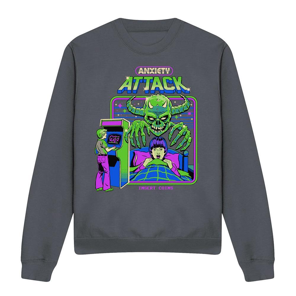 Charcoal - Front - Steven Rhodes Unisex Adult Anxiety Attack Sweatshirt