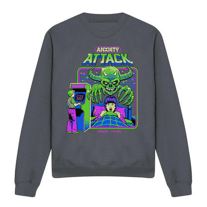 Charcoal - Front - Steven Rhodes Unisex Adult Anxiety Attack Sweatshirt