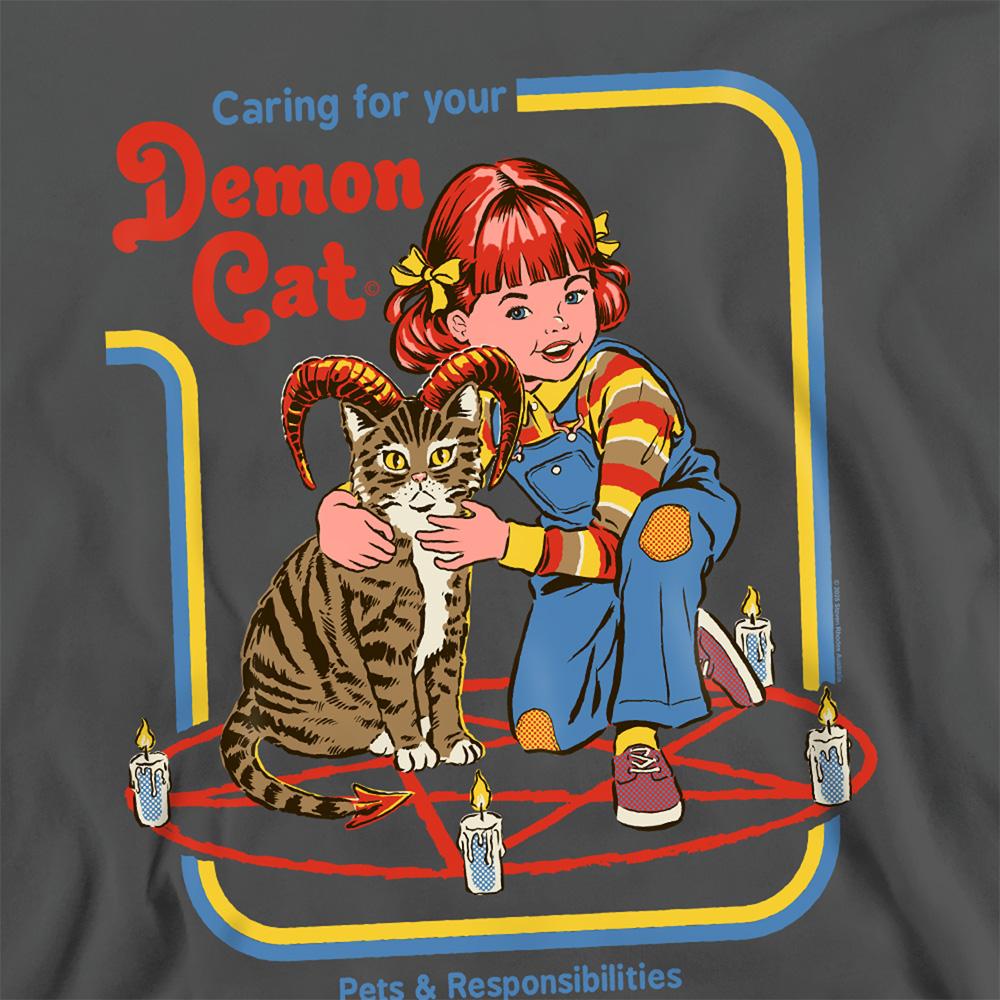 Charcoal - Side - Steven Rhodes Unisex Adult Caring For Your Demon Cat Sweatshirt