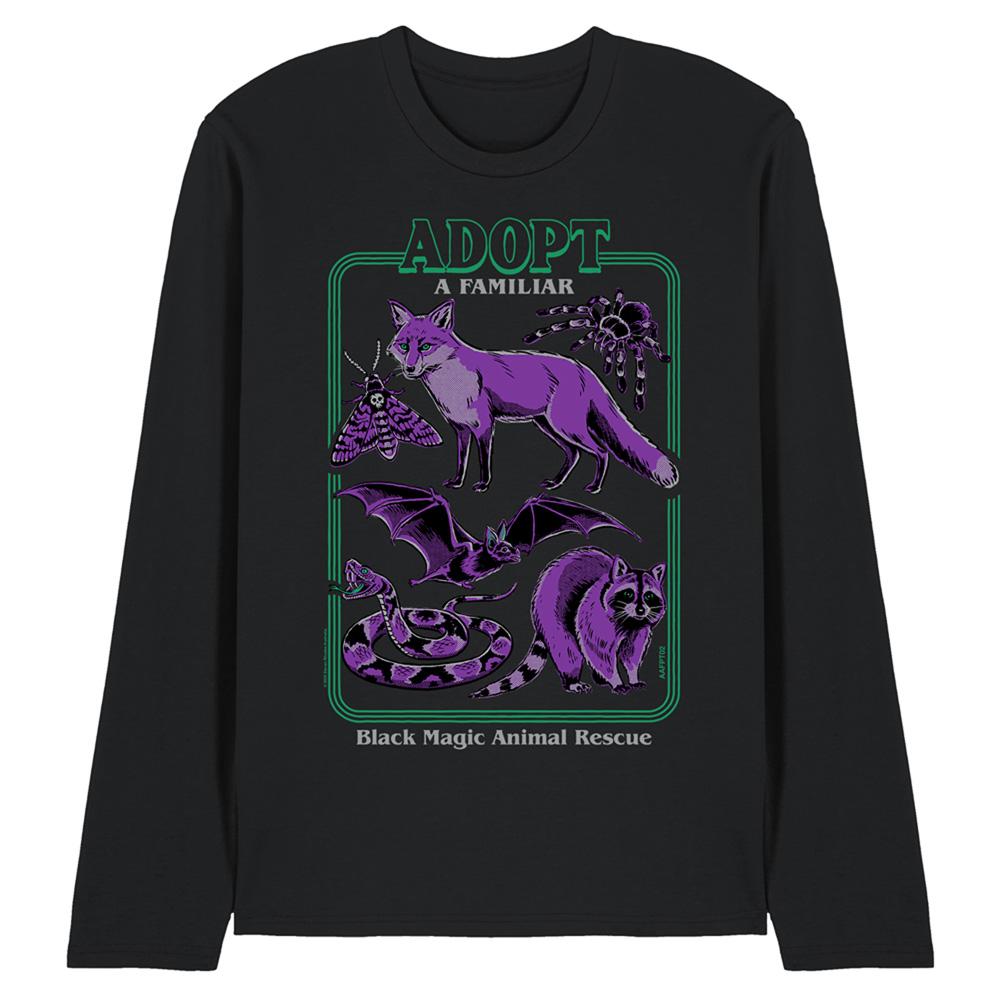 Black - Front - Steven Rhodes Unisex Adult Adopt A Familiar Part 2 Long-Sleeved T-Shirt