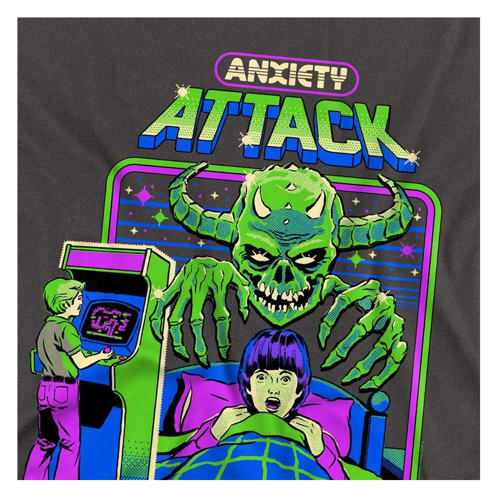 Charcoal - Side - Steven Rhodes Unisex Adult Anxiety Attack Long-Sleeved T-Shirt