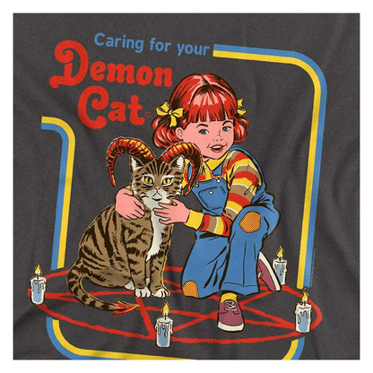 Charcoal - Side - Steven Rhodes Unisex Adult Caring For Your Demon Cat Long-Sleeved T-Shirt