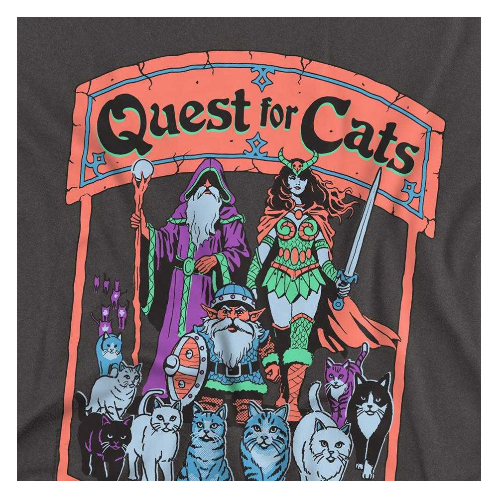 Charcoal - Side - Steven Rhodes Unisex Adult Quest For Cats Long-Sleeved T-Shirt