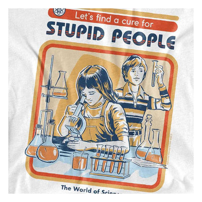 White - Side - Steven Rhodes Childrens-Kids Let´s Find A Cure For Stupid People T-Shirt