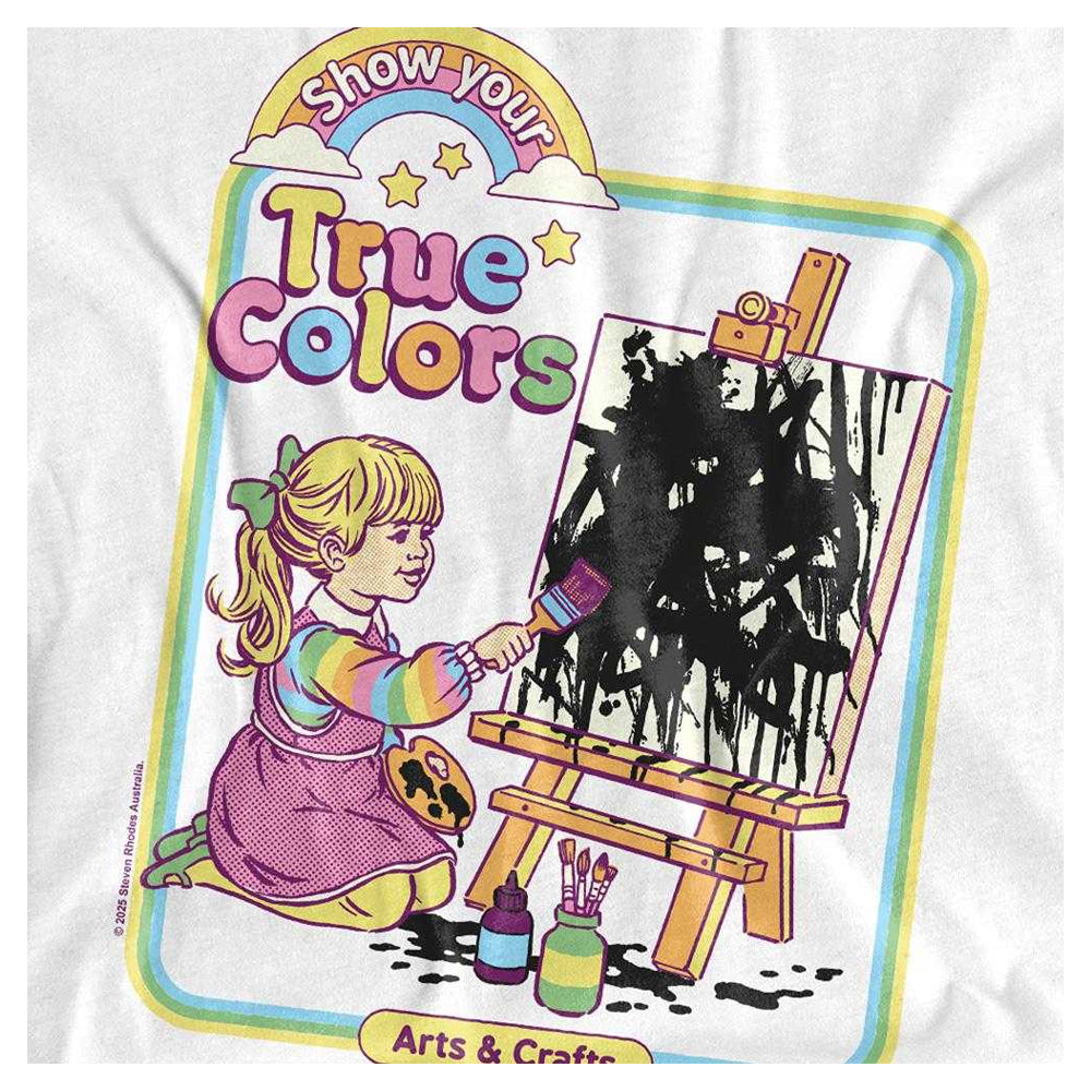 White - Side - Steven Rhodes Childrens-Kids Show Your True Colors T-Shirt