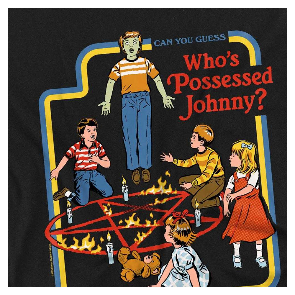 Black - Side - Steven Rhodes Unisex Adult Who´s Possessed Johnny Long-Sleeved T-Shirt