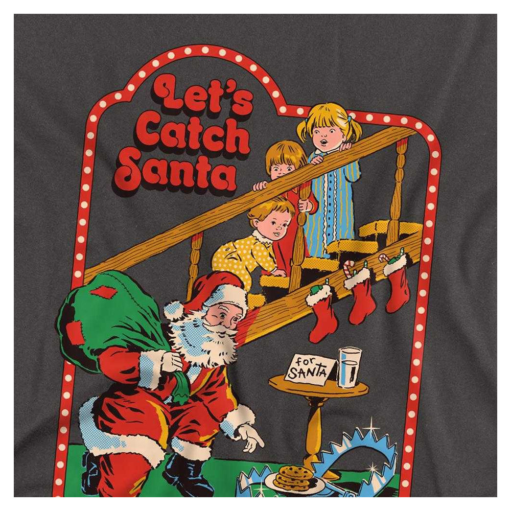 Charcoal - Side - Steven Rhodes Unisex Adult Let´s Catch Santa Long-Sleeved T-Shirt