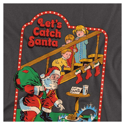 Charcoal - Side - Steven Rhodes Unisex Adult Let´s Catch Santa Long-Sleeved T-Shirt
