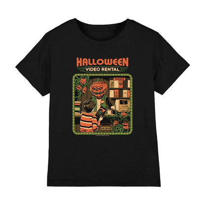 Black - Front - Steven Rhodes Childrens-Kids Video Rentals T-Shirt