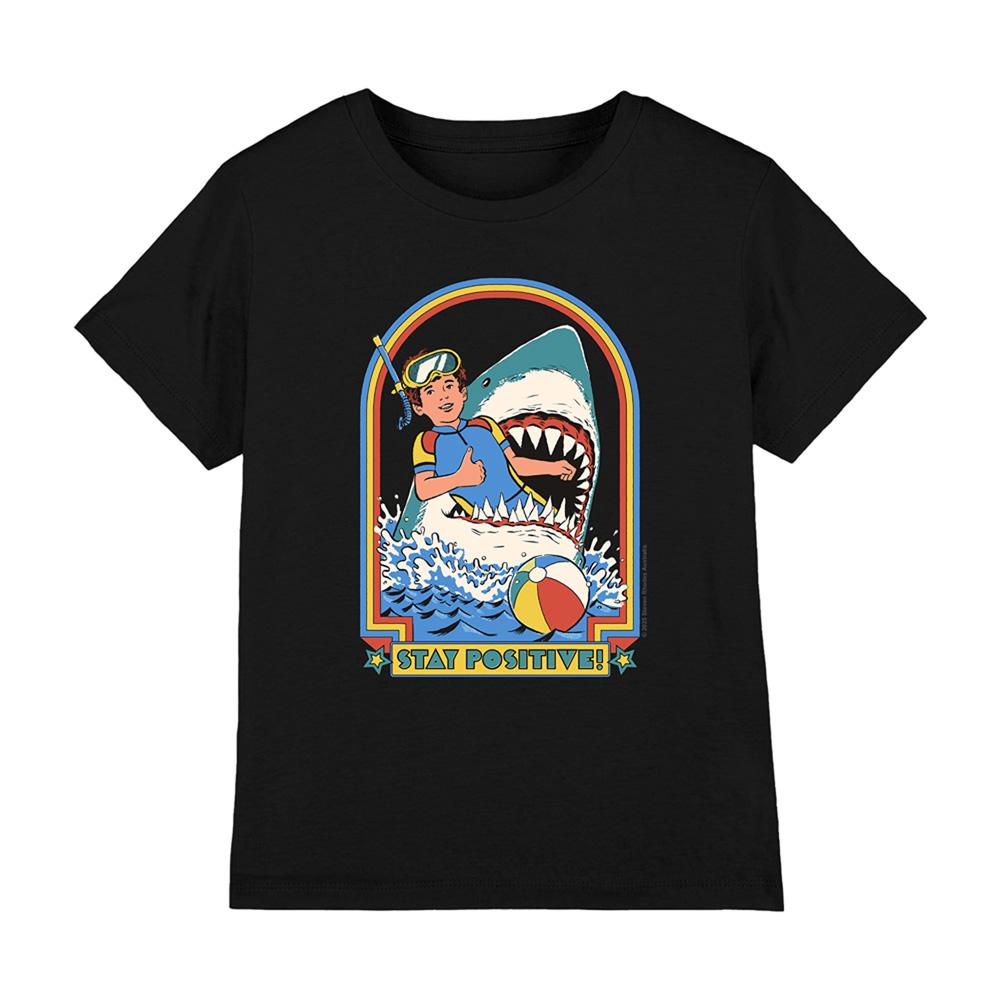 Black - Front - Steven Rhodes Childrens-Kids Stay Positive T-Shirt