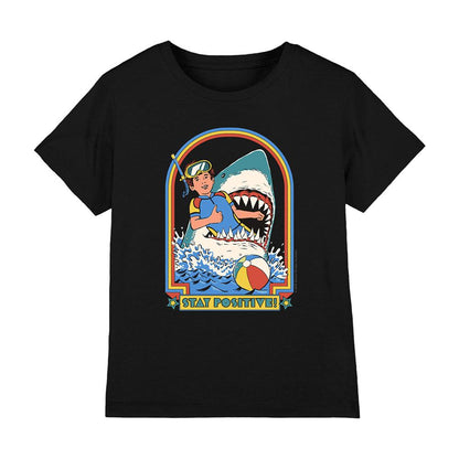 Black - Front - Steven Rhodes Childrens-Kids Stay Positive T-Shirt