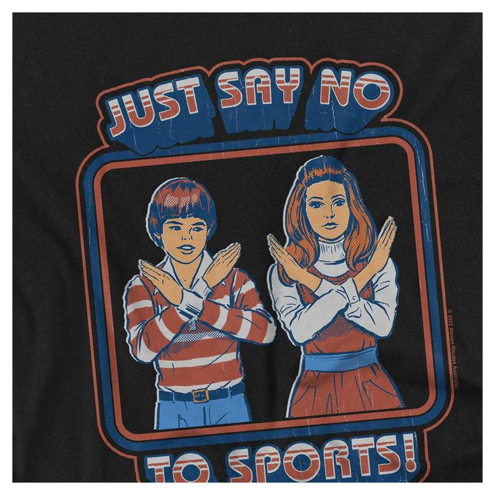 Black - Side - Steven Rhodes Childrens-Kids Just Say No To Sports T-Shirt