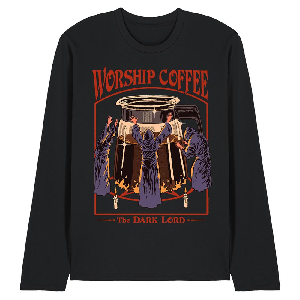 Black - Front - Steven Rhodes Unisex Adult Worship Coffee Long-Sleeved T-Shirt