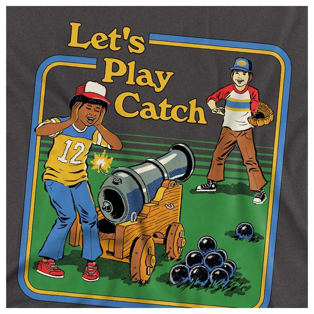 Charcoal - Side - Steven Rhodes Unisex Adult Let´s Play Catch Long-Sleeved T-Shirt