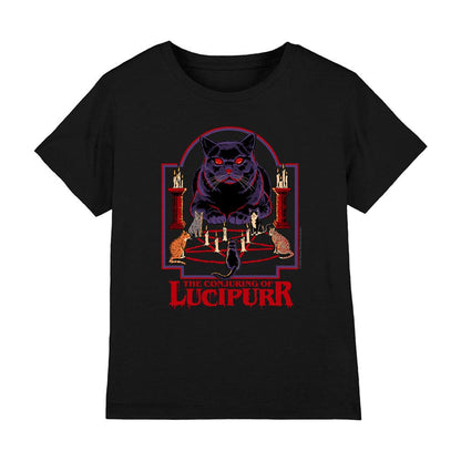 Black - Front - Steven Rhodes Childrens-Kids Lucipurr T-Shirt