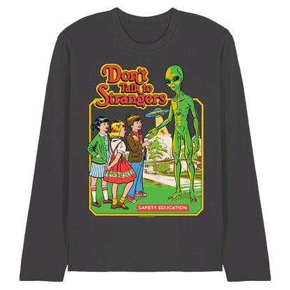 Charcoal - Front - Steven Rhodes Unisex Adult Don´t Talk To Strangers Long-Sleeved T-Shirt