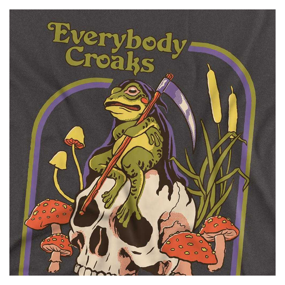 Charcoal - Side - Steven Rhodes Unisex Adult Everybody Croaks Long-Sleeved T-Shirt