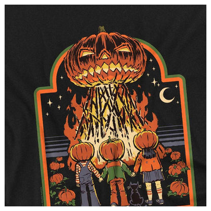 Black - Side - Steven Rhodes Childrens-Kids Pumpkin Master T-Shirt