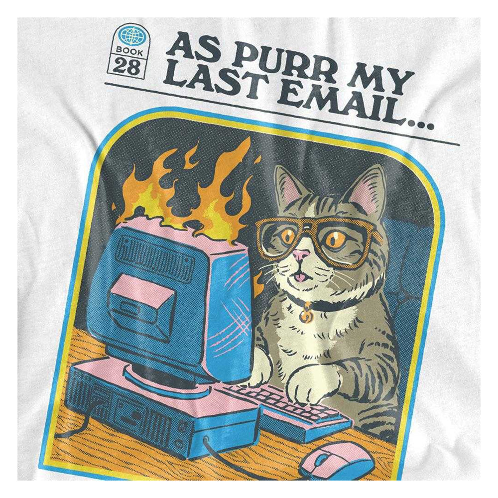 White - Side - Steven Rhodes Unisex Adult As Purr My Last Email Long-Sleeved T-Shirt
