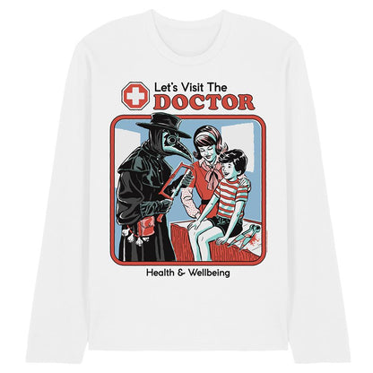 White - Front - Steven Rhodes Unisex Adult Let´s Visit The Doctor Long-Sleeved T-Shirt