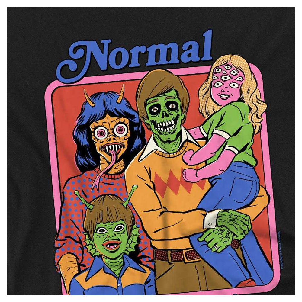 Black - Side - Steven Rhodes Childrens-Kids Normal Is Boring T-Shirt