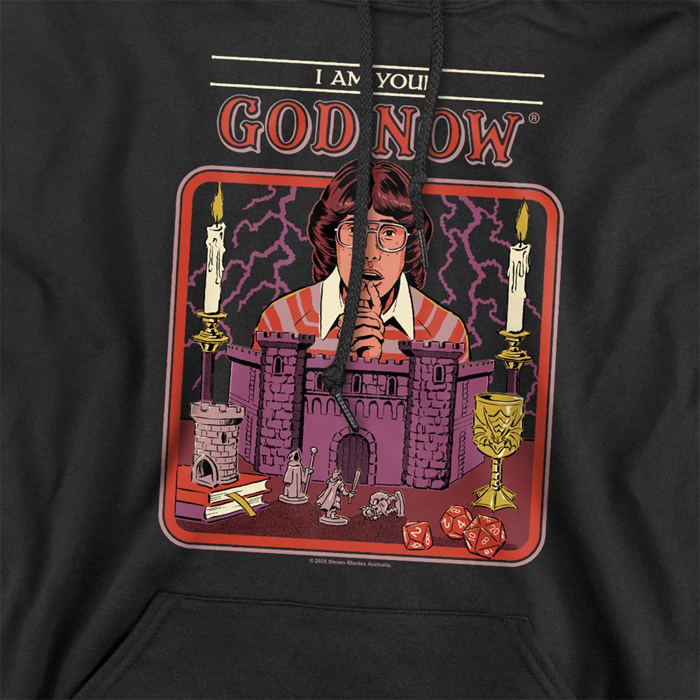Black - Side - Steven Rhodes Unisex Adult I Am Your God Now Hoodie