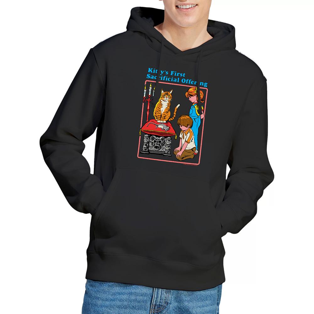 Black - Back - Steven Rhodes Unisex Adult Kittys First Offering Hoodie