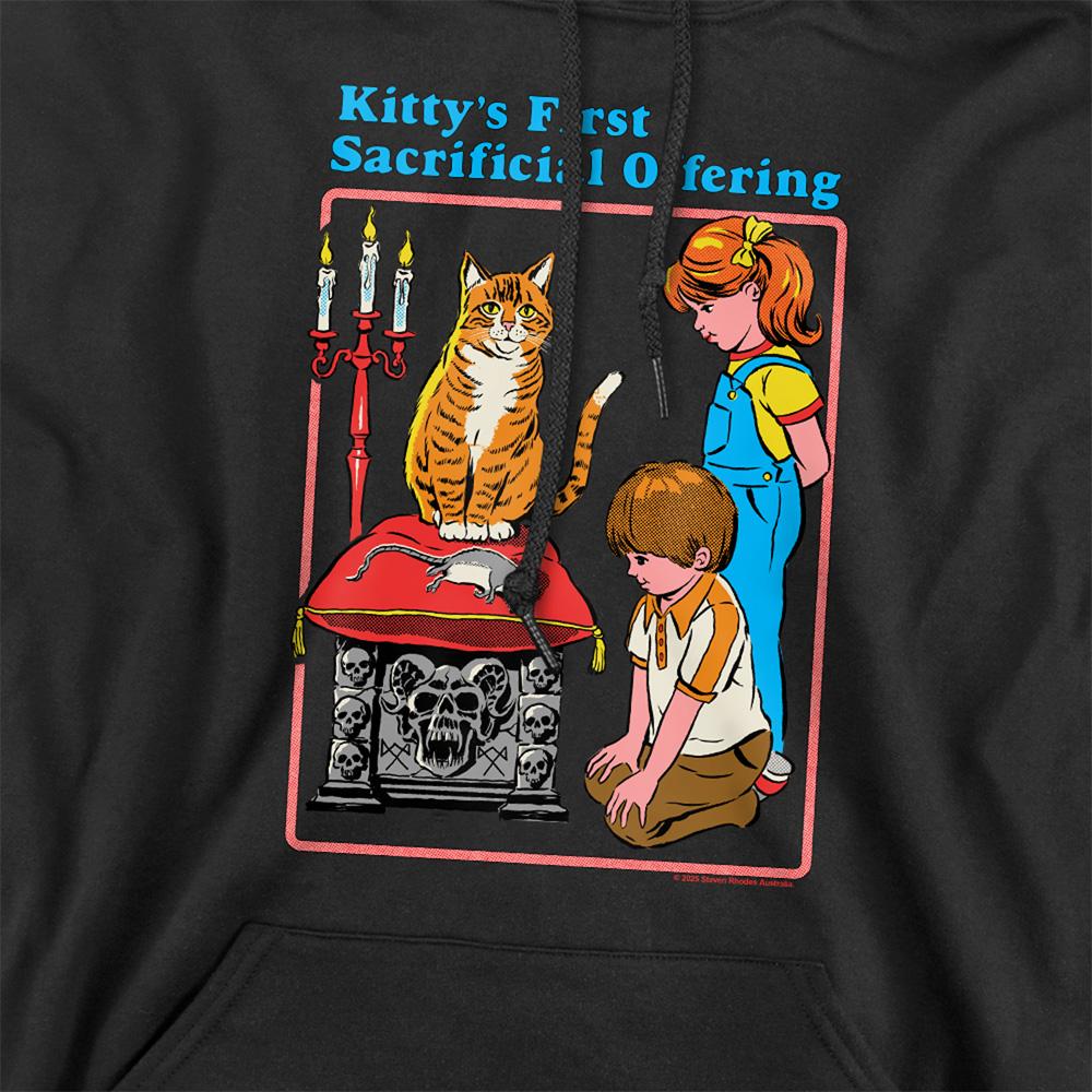 Black - Side - Steven Rhodes Unisex Adult Kittys First Offering Hoodie