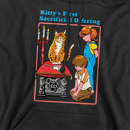 Black - Side - Steven Rhodes Unisex Adult Kittys First Offering Hoodie