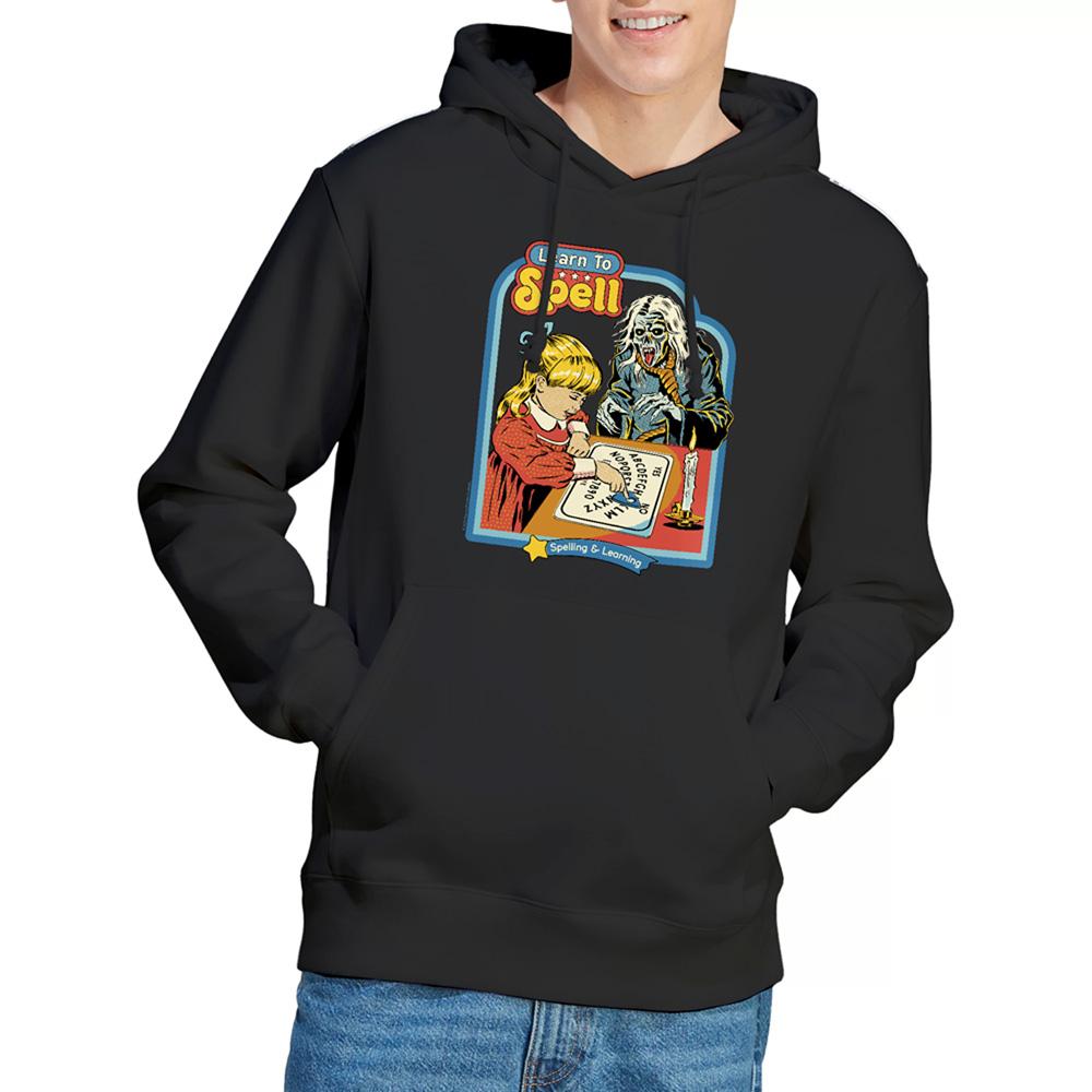 Black - Back - Steven Rhodes Unisex Adult Learn To Spell Hoodie