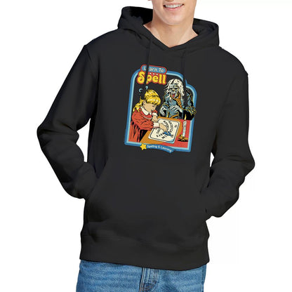 Black - Back - Steven Rhodes Unisex Adult Learn To Spell Hoodie